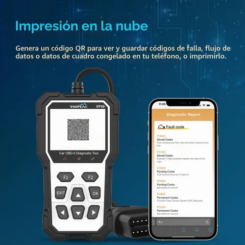 Vista 8 de Herramienta de diagnóstico del escáner del coche OBD2 de Veepeco, compruebe el lector de código de luz del motor
