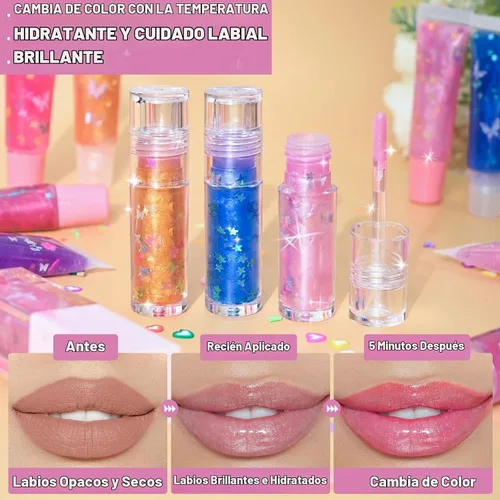 Vista 4 de Jcoos Kit de fabricación de brillo de labios, kit de brillos de labios para hacer tu propio lápiz labial, brillo de labios que cambia