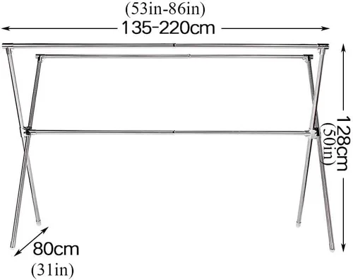 Vista 7 de This Clothes Drying Racks Outdoor, Adjustable and Foldable Laundry Rack, Heavy Duty Stainless Steel Garment Laundry Racks, Collapsible Space Saving