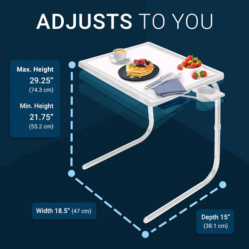 Vista 2 de Table-Mate Bandeja/mesa de TV Escritorio portátil plegable para cenar, bandejas de mesa de sofá para comer bocadillos, escritorio portátil