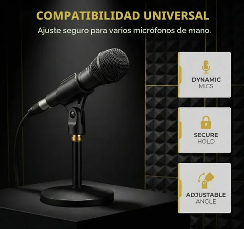 Vista 7 de Soporte universal para clip de micrófono, viene con adaptador de tornillo macho de 5/8 pulgadas a hembra de 3/8 pulgadas adecuado para micrófonos