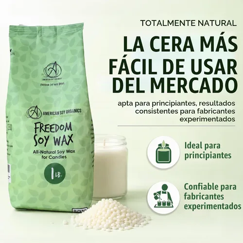 Vista 2 de American Soy Organics Freedom Soy Wax Beads, All-Natural Candle Wax, 1 lb