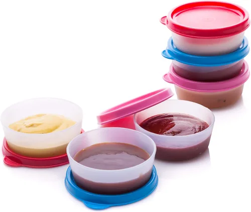 Vista 8 de SIGNORA WARE Recipientes para condimentos con tapas, paquete de 6 unidades de 1.3 onzas. Aderezo para ensalada pequeños recipientes