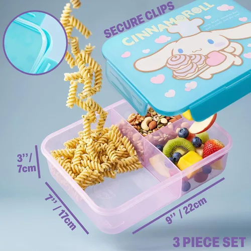 Vista 6 de Get Trend Cinnamoroll Girls Lunch Bag, Bento Box & Water Bottle 3 Piece Set Light Blue/Pink Cinnamoroll