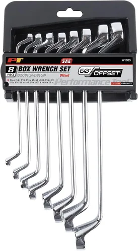 Vista 5 de Performance Tool W1085 - Juego de 8 llaves de caja SAE Offset - Mecanizado de precisión con diseño de extremo de caja de 12 puntos para un fácil
