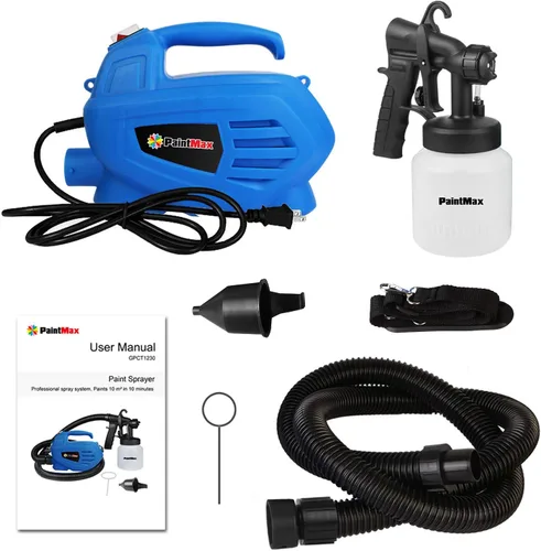 Vista 8 de Pistola pulverizadora de pintura eléctrica portátil de 650 W con 3 patrones de pulverización diferentes y contenedor desmontable de 27.1 fl oz