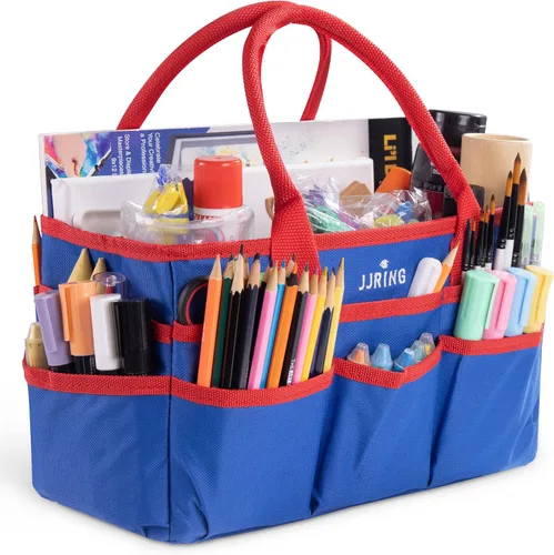Vista 11 de Jjring Fundamental Organizer - Bolsa de nailon 600D para artistas, borde azul