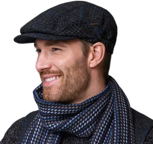 Vista 6 de Mucros Weavers Gorra plana irlandesa para hombre, fabricada en Irlanda, 100% tweed irlandés, verde