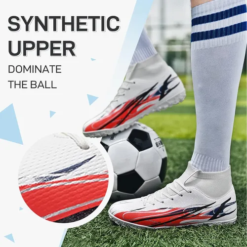 Vista 5 de Zapatos de fútbol para hombre, botines de fútbol atléticos, de alta calidad, transpirables, antideslizantes, para exteriores, para entrenamiento