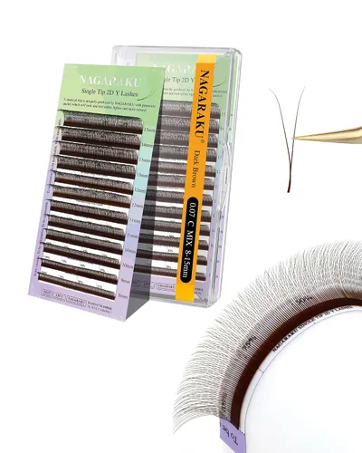 Vista 20 de NAGARAKU YY - Extensiones de pestañas, suministros Y, Lash 4D, Easy Fan, pestañas cruzadas de volumen ruso, pestañas YY, tejidas a mano, malla
