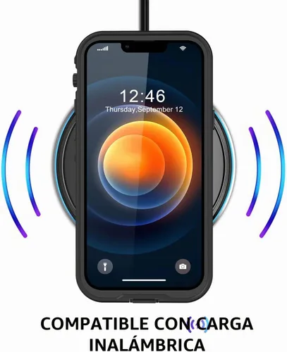 Vista 6 de Protebox Funda impermeable para iPhone 12 Mini con protector de pantalla integrado, a prueba de golpes, a prueba de polvo, protección de cuerpo