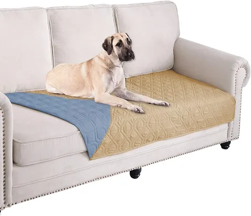 Vista 128 de Ameritex Manta Impermeable Reversible Cubierta para Cama de Perro Manta para Mascotas para Muebles Cama Sofá Sillón Chocolate