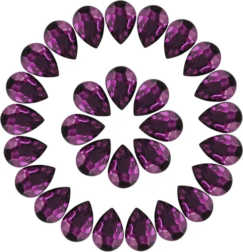Vista 20 de Jyukan DIY lágrima de cristal AB resina diamantes de imitación Pointback cristal facetado fabricación de joyería artesanal (50 unidades)