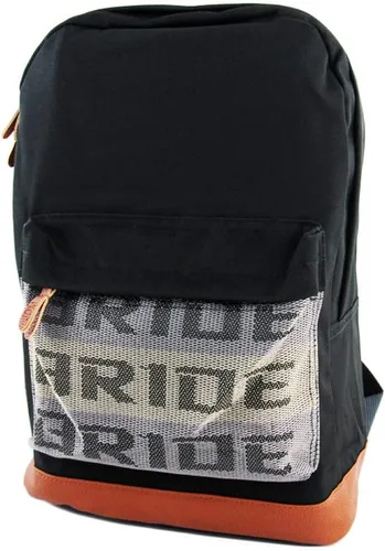 Vista 28 de W-POWER JDM Bride Racing Mochila de viaje para laptop con parte inferior marrón con correas de arnés ajustables (ASIMO-BK)