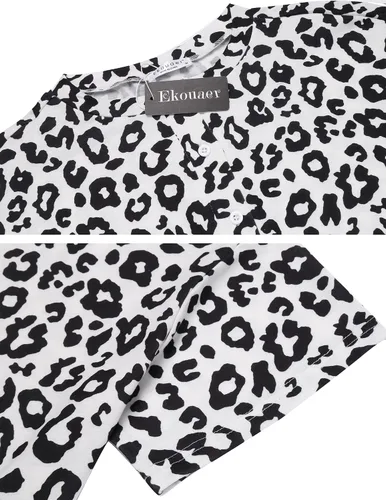 Vista 6 de Ekouaer - Conjunto de 2 piezas de pijama para mujer para descansar o dormir con teñido anudado