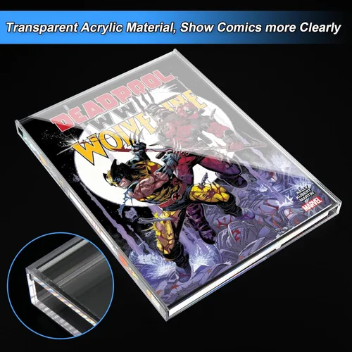 Vista 3 de Vitrina transparente para cómics, marco acrílico de cómics para montaje en pared, almacenamiento de cómics coleccionable, pantalla de protección UV