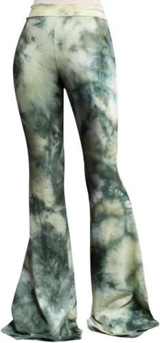 Vista 6 de ShopMyTrend - Pantalones de yoga largos con piernas anchas y acampanadas estilo palazzo, con cintura alta, para mujer