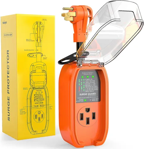 Vista 12 de Nilight Adaptador de corriente protector contra sobretensiones RV de 15 a 30 amperios, monitor de voltaje de 2100 julios, convertidor 5-15P a