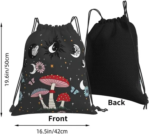 Vista 2 de USONEPT Mochila deportiva impermeable con cordón, ajustable, ligera, para gimnasio, baile, para mujeres, hombres, niños y niñas, 27, dibujos animados