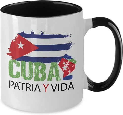 Vista 2 de Cafecito de Cuba Taza de café - Cuba Patria y Vida - Orgullo Cubano - Soy Cuba