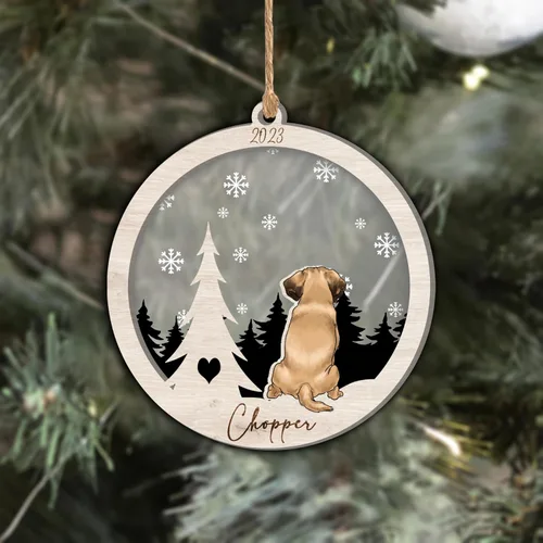 Vista 322 de Nazenti Adorno de Navidad conmemorativo personalizado, regalo personalizado de recuerdo de perro, condolencias por pérdida de mascotas, sabueso