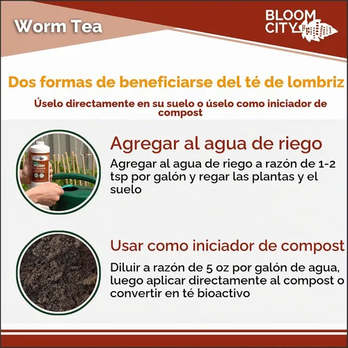 Vista 4 de Bloom City concentrado de té de lombrices orgánico y compost y potenciador Bokashi, 1/2 pinta (8 oz)
