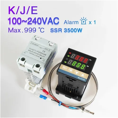 Vista 4 de REX-C100 PID Temperature Controller 220v 400 Degree Digital Thermostat Output 40A SSR K Type Thermocouple