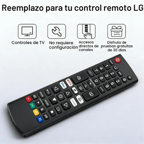 Vista 3 de Repuesto para control remoto LG, paquete de 2, 2026-2005, universal lg smart tv Magic remoto, Webos TVs, LCD, OLED. Sin voz, sin puntero,