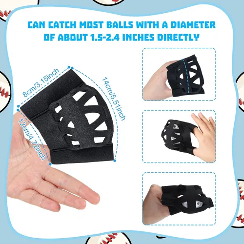 Vista 2 de Zhengmy 10 paquetes de guantes de entrenamiento de béisbol diseñados para atrapar pelotas de golf de tamaño de práctica, ayudas de entrenamiento