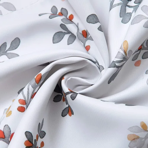 Vista 4 de Cenefas estampadas con hojas y flores botánicas de acuarela para ventanas, con bolsillo para barra, cenefas para cocina, cafetería, sala de estar