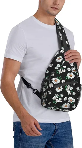 Vista 9 de Bolso bandolera para mujeres y hombres, mochila de viaje para senderismo, bolsa cruzada para el hombro, bolsa de pecho, casual, mochila deportiva