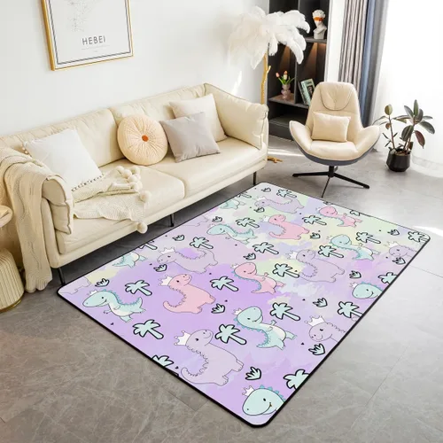 Vista 13 de Erosebridal Alfombra Kawaii de 5 x 7 pies para niños, decoración de dormitorio de adolescentes; alfombra de panda blanco y negro; alfombra de área
