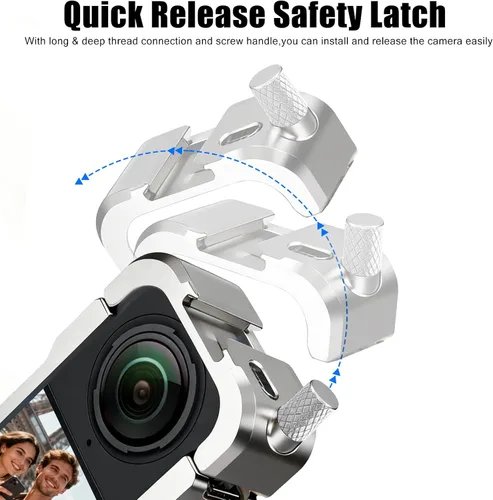 Vista 3 de Jaula ligera de aleación premium X4 compatible con cámara de acción Insta360 X4, compatible con interfaz ARRI de 1/4 pulgadas, protección