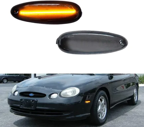Vista 7 de Para 1996-1999 Ford Taurus 1996-1999 Mercury Sable 2002-2005 Ford Thunderbird Parachoques Trasero Lado Marcador Carcasa Lente Ahumada