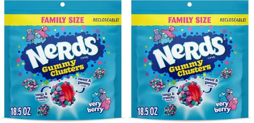 Vista 12 de NERDS Gummy Clusters Candy, arcoíris, crujiente y gomoso, 3 onzas (paquete de 12)