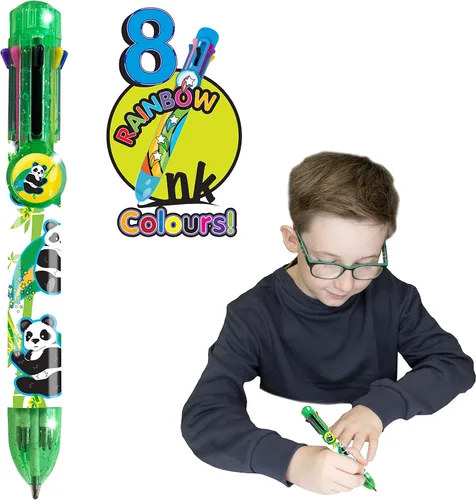 Vista 11 de Bolígrafo mariposa de Deluxebase. Bolígrafo retráctil multicolor 8 en 1 con diseño de animales lindos. Bolígrafo de escritura de tinta suave