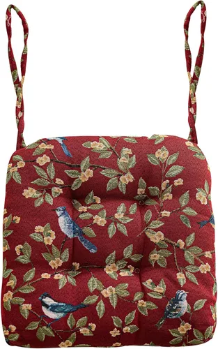 Vista 15 de vctops Cojines para silla de estilo rústico con estampado de pájaros y lazos Cojines para silla en forma de U suaves y cómodos Almohadillas