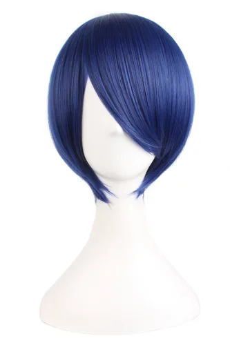 Vista 9 de Peluca corta recta de Cosplay, disfraz, fiesta, MapofBeauty , Negro