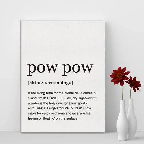 Vista 4 de LEXSIVO Lienzo impreso con definición de Pow Pow, arte de pared, decoración de oficina en casa, pintura artística de esquí, 12 x 15 pulgadas, lienzo