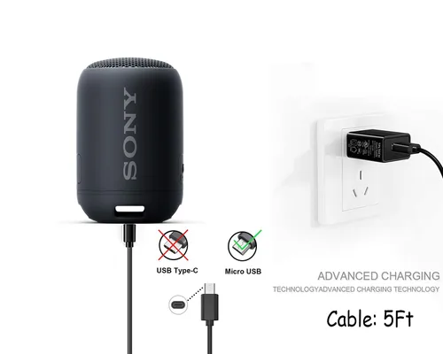 Vista 3 de Cable de cargador de altavoz Sony compatible con Sony SRS-XB41 SRS-XB12 SRS-XB20 SRS-XB21 SRS-XB22 SRS-XB31 SRS-XB32 SRS-X3 SRS-X2 SRS-HG2 SRSBTV5