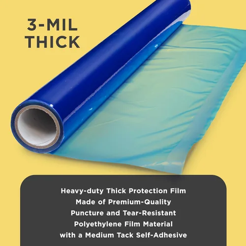 Vista 3 de Película de Protección de Suelo Dura-Gold, Rollo de 24 Pulgadas x 50 Pies, Protector de Suelo de Plástico Transparente, Protección de Suelo