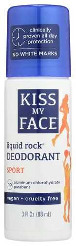 Vista 4 de Kiss My Face Natural Liquid Rock Desodorante, sin fragancia, 3 onzas (paquete de 3)