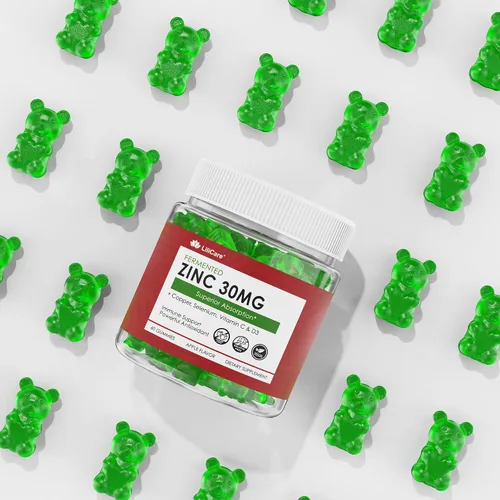 Vista 8 de Gomitas de zinc + cobre, selenio, vitamina C y D3, suplementos de zinc fermentado para mujeres y hombres con saúco para el apoyo inmunológico