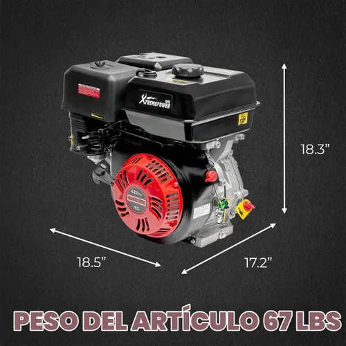Vista 7 de XtremepowerUS Motor de gas de arranque de retroceso de 15.0HP 420cc, motor multiuso, divisor de troncos Go Kart, eje horizontal, motor de gas OHV