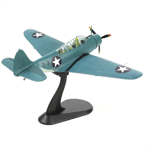 Vista 10 de NUOTIE 1/72 Douglas SBD-2 Dauntless Dive Bomber Modelo de Avión de la Segunda Guerra Mundial Midway Avión de Guerra Vintage Metal Fundido a Presión