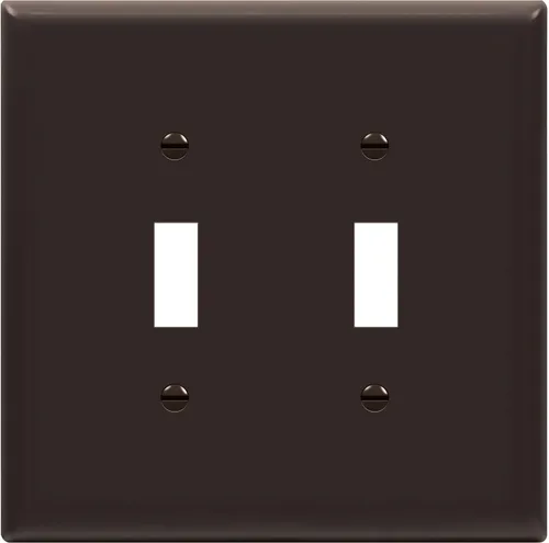 Vista 18 de ENERLITES Placa de Interruptor de Pared Doble, Placa de Interruptor de Palanca, 2-Gang Tamaño Mediano 4.88" x 4.92", Policarbonato Termoplástico