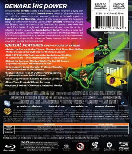 Vista 2 de Green Lantern First Flight Blu-ray