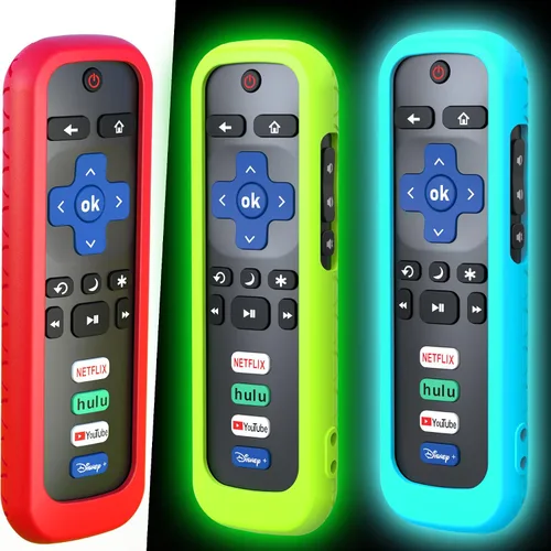 Vista 8 de Paquete de 3 fundas para control remoto de Roku, cubierta de batería para TCL Smart TV Streaming Stick, funda protectora de silicona