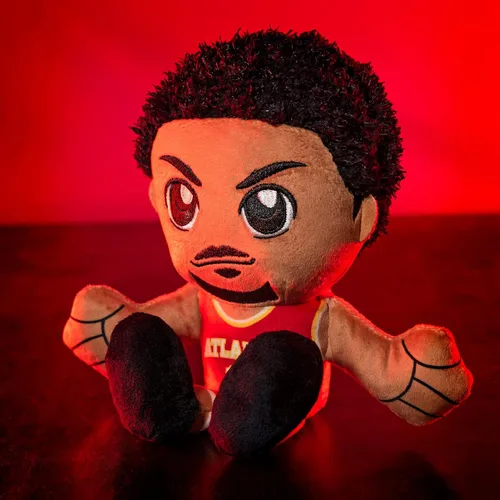 Vista 6 de Bleacher Creatures Atlanta Hawks Trae Young - Peluche Kuricha de 8 pulgadas, suave inspirado en Chibi