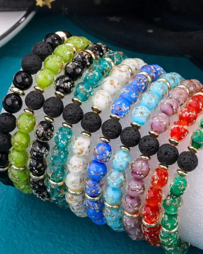 Vista 13 de 7 Chakra Bracelet Real Crystal Stone Beads Essential Oil Set Yoga Meditation Protection Lava Rock Jewelry Gifts for Women Men
